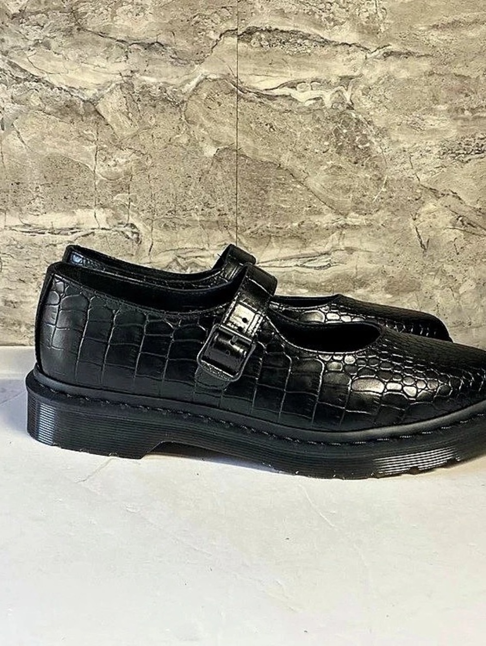 Dr. Martens Elphie Mary Jane Emboss Leather Shoes Black Crocodile-Embossed Mary - Picture 7 of 7